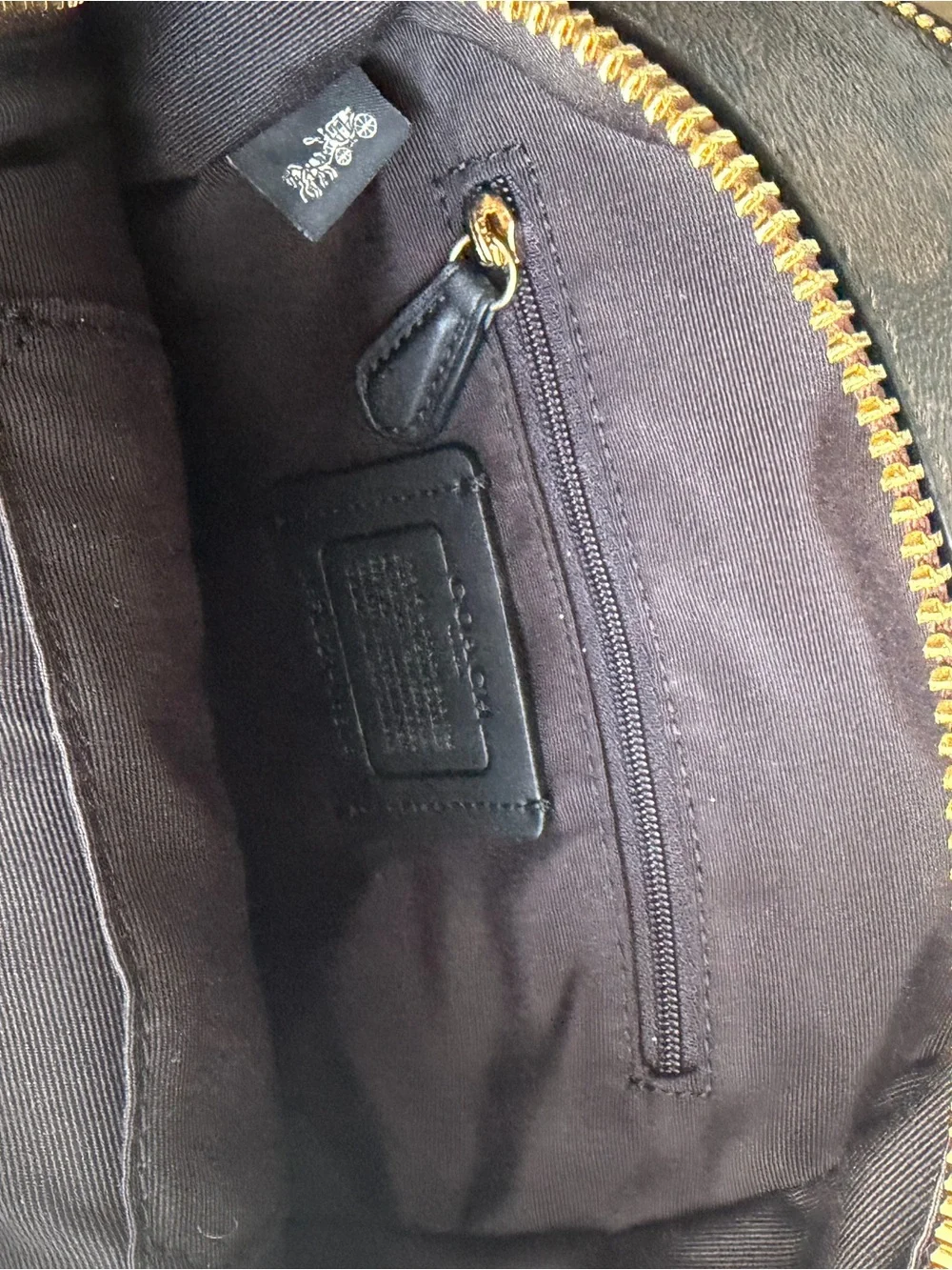 Coach Mini Backpack in Brown and Black with Gold Hardware